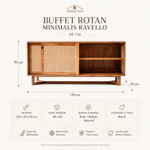 Buffet Rotan Minimalis Ravello
