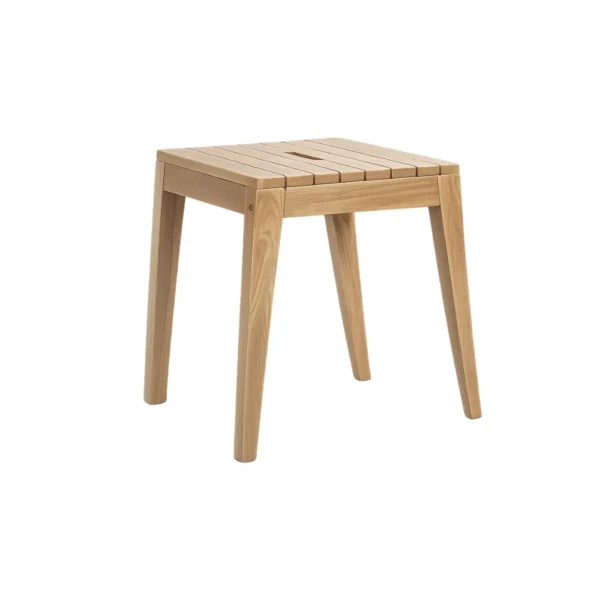 Bangku kayu minimalis Tetsu dengan desain persegi dan finishing natural untuk interior modern dan Japandi