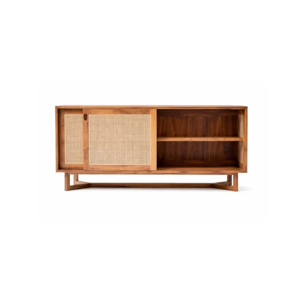Buffet rotan minimalis Ravello kayu jati natural