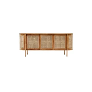 Buffet rotan minimalis Ravento kayu jati natural