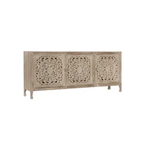 Buffet ukir minimalis Valena kayu natural