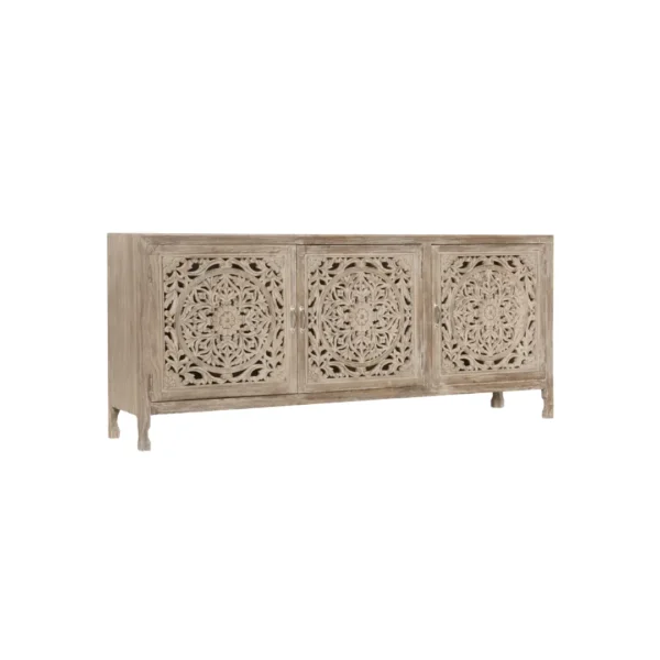 Buffet ukir minimalis Valena kayu natural