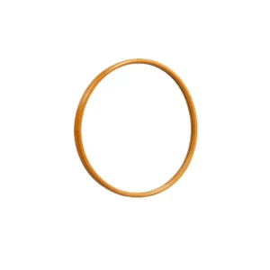 Cermin kayu minimalis Haru berbentuk bulat dengan bingkai kayu natural untuk dekorasi interior modern