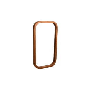 Cermin kayu minimalis Rechteck dengan bingkai kayu natural berbentuk persegi panjang membulat untuk dekorasi interior modern