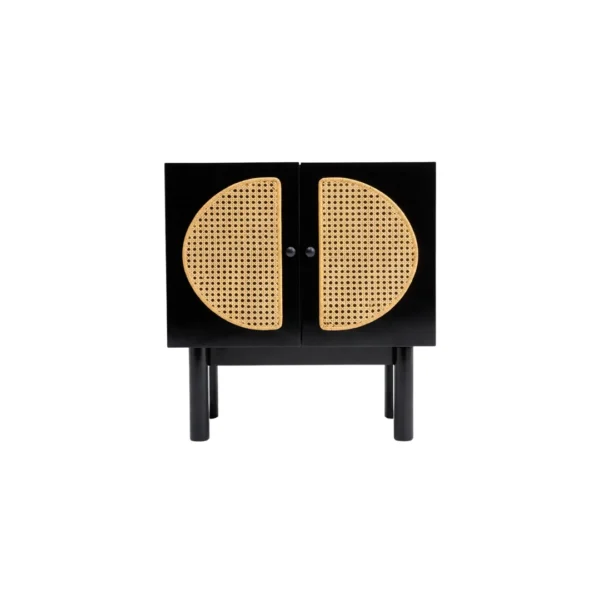 Kabinet rotan minimalis Noctra hitam modern
