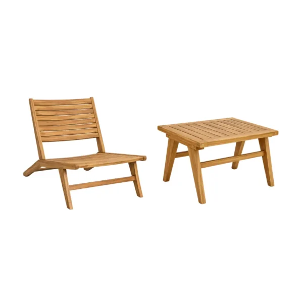 kursi-santai-recawan-minimalis Kursi santai Recawan minimalis dengan meja kayu natural untuk teras, balkon, taman, dan ruang santai modern