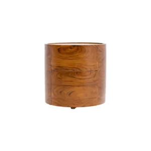 Nakas bulat minimalis Lunexa kayu natural