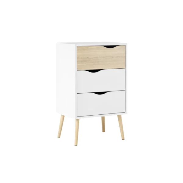Nakas minimalis Nordicra putih kayu natural