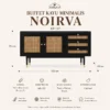 Infografis Ukuran Buffet Kayu Minimalis Noirva