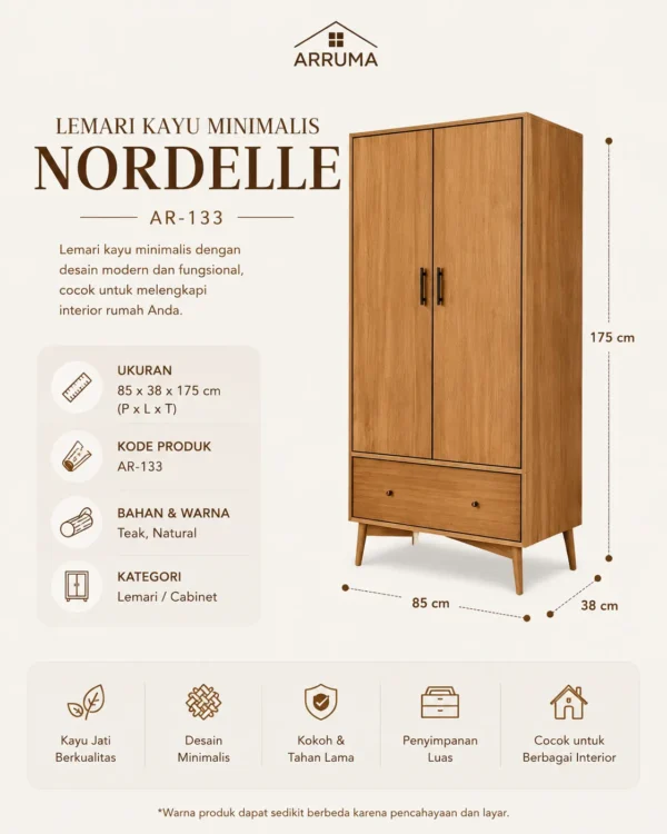 Lemari Kayu Minimalis Nordelle