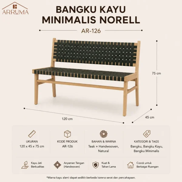 Bangku Kayu Minimalis Norell