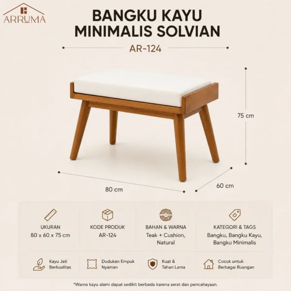 Bangku Kayu Minimalis Solvian