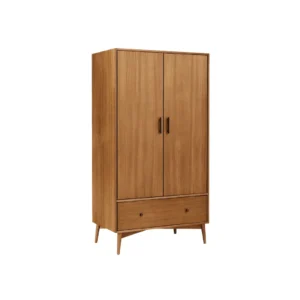 cabinet-kayu-minimalis-nordelle Lemari kayu minimalis Nordelle dua pintu dengan satu laci bawah untuk kamar tidur modern bergaya Japandi dan Scandinavian