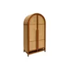 Cabinet Rotan Minimalis Arvessa berbahan kayu solid dan rotan alami dengan desain lengkung modern.