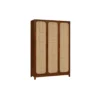 Lemari rotan minimalis Vieresta dengan rangka kayu dan panel anyaman rotan alami untuk kamar tidur modern